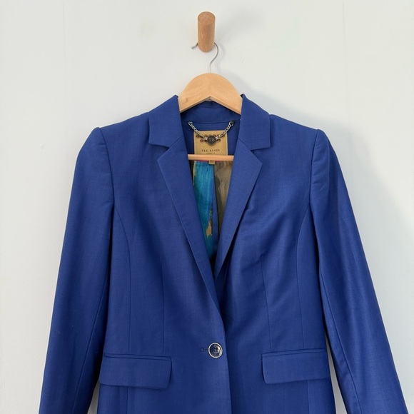 Ted Baker cobalt blue wool blazer jacket - size 0 (XS) NWOT - Picture 3 of 7